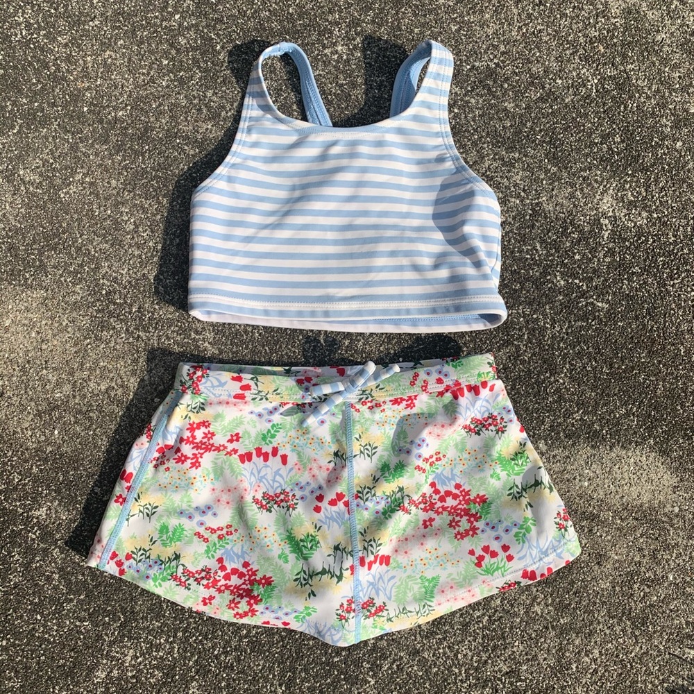 Girls Hanna Andersson Two Piece Tankini Swim Suit